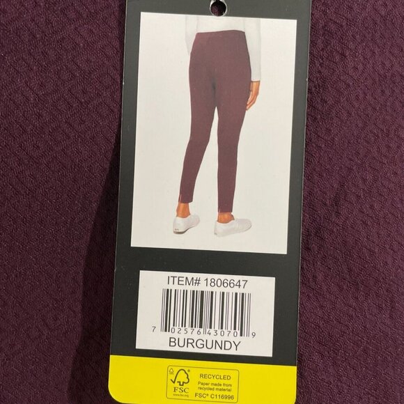 NEW Mario Serrani Women's S Italy Burgundy Textured Pull-On Pants Nylon & Viscos - Picture 7 of 10